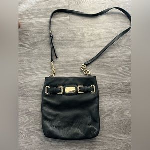 Michael Kors black crossbody with gold hardware